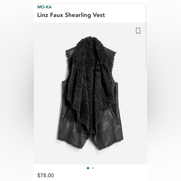 Mo-Ka Linz Faux Shearling Vest Black Women’s Size Medium - Picture 7 of 8